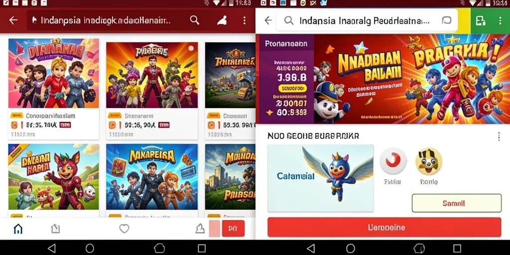 Tampilan awal dengan karakter yang dapat dipilih.