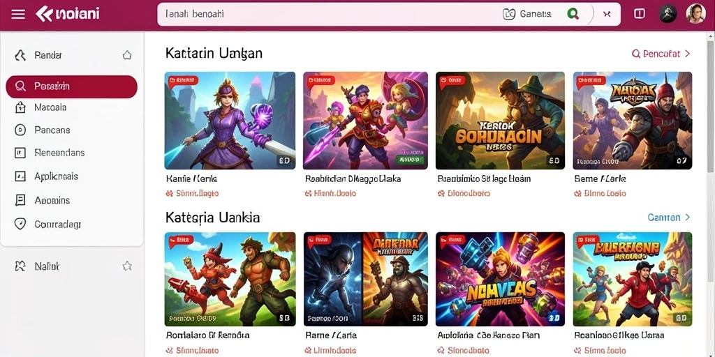 Tampilan awal yang menarik dengan tema yang segar.